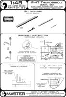 P-47 Thunderbolt - details set - Browning .50 blast tubes, gunsight and Pitot Tube