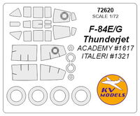 F-84E/G Thunderjet (ACADEMY/ ITALERI) + wheels masks - Image 1