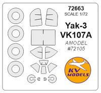 Yak-3 VK107A (AMODEL) + wheels masks - Image 1