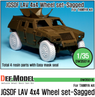 GSDF LAV 4x4 Sagged Wheel set (for Tamiya 1/35) - Image 1