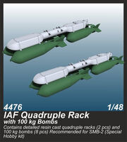 IAF Quadruple Rack With 100kg Bombs (2pcs) (For SMB-2, Saar And Mirage III Kits)) - Image 1