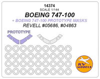 Boeing 747-100 + Boeing 747-100 prototype mask (REVELL) + wheels masks