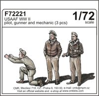 USAAF WW II pilot, gunner and mechanic (3 pcs) 1/72 - Image 1