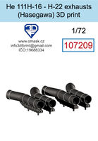 He 111H-16 - H-22 Exhausts (For Hasegawa) - Image 1
