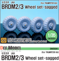 BRDM-2 Sagged Wheel set (for Trumpeter 1/35) - Image 1