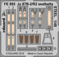 Ju 87B-2/R2 seatbelts STEEL  AIRFIX - Image 1