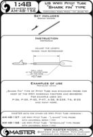 US WWII Pitot Tube - Shark-fin type probe (1 pc) - used on P-36, P-39, P-40, P-47, A-36, B-239, T-6, B-25 and many more